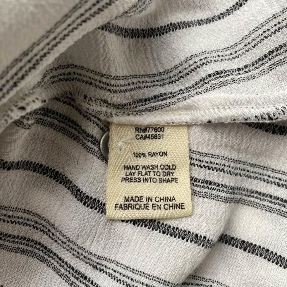 Saltwater Luxe Striped High Low Ruffle Hem Midi Dress Boho Coastal Small - Picture 8 of 9